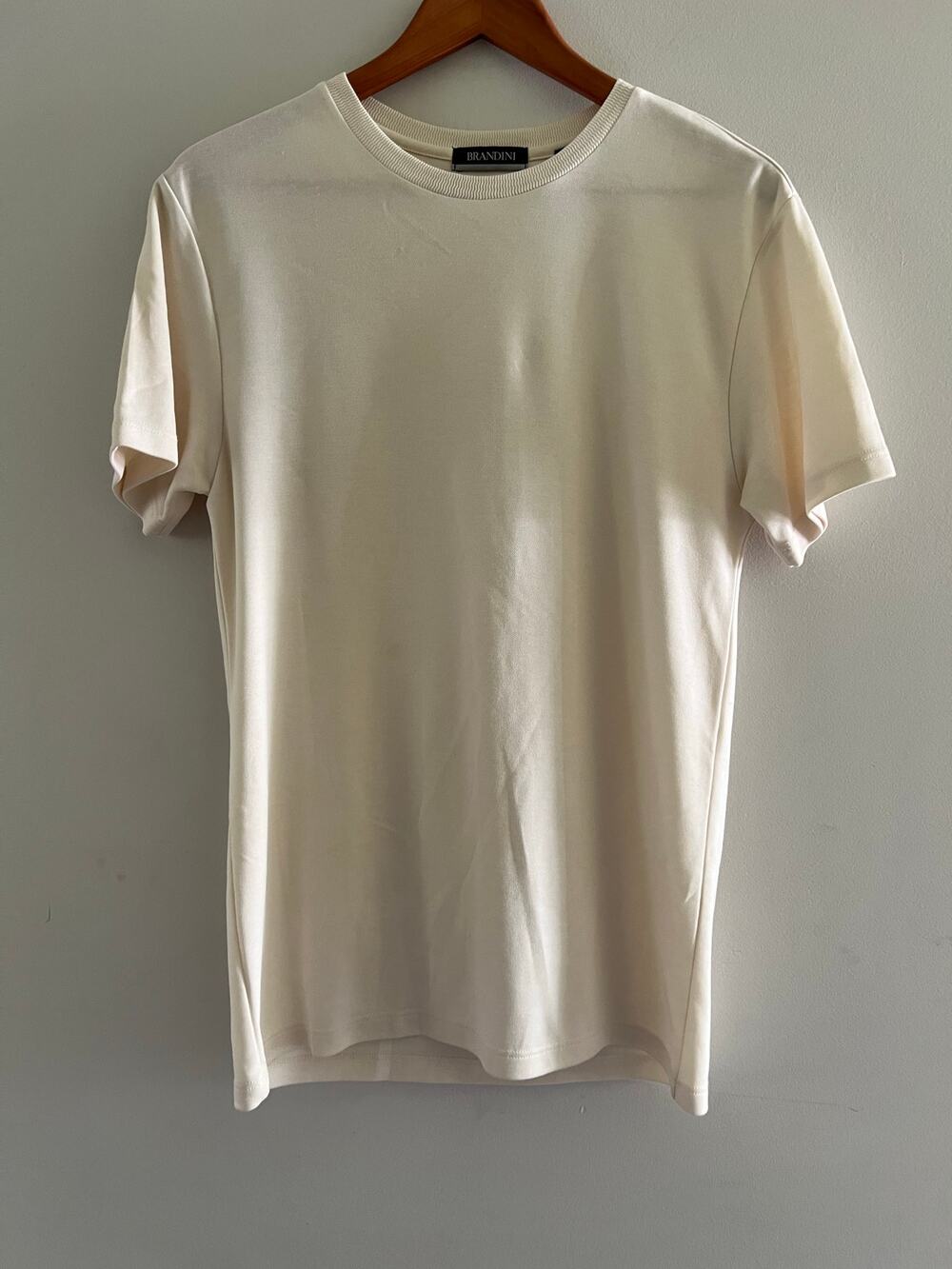 Brandini Short Sleeve Sweater Cream Modal Blend Size Small JL